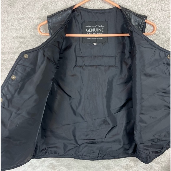 Vintage Biker Leather Vest Navarre Leather Co Patchwork STAR MOTORCYCLES - Picture 8 of 15